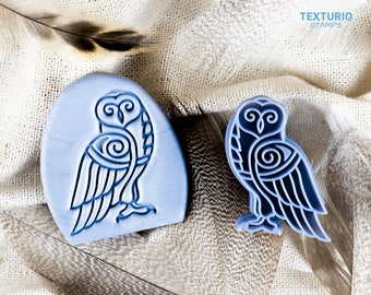 Celtic Owl Stamp I Polymer Clay Stamp I Pottery stamp I Polymer Clay Tools I Clay stamps for pottery tools I Texturio Clay Embossing Stamp