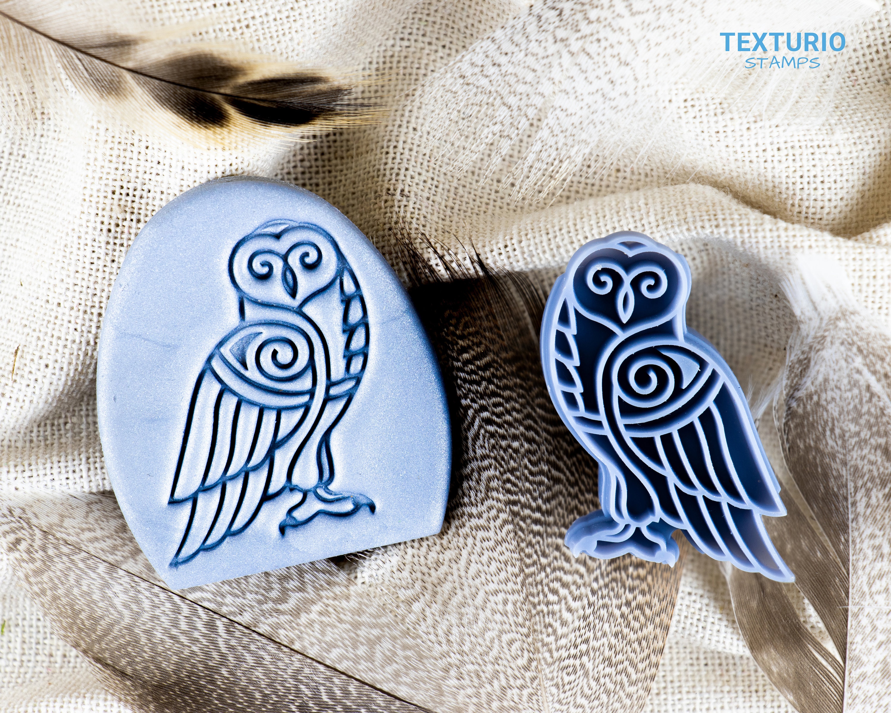 Celtic Owl Stamp I Polymer Clay Stamp I Pottery stamp I Polymer Clay Tools I Clay stamps for pottery