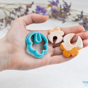 Organic shape polymer clay cutter I Texturio clay cutters for polymer clay I Cutters for clay cutter set I Polymer clay tools I Diy jewelry image 2