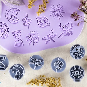 Boho Polymer Clay Stamp I Pottery stamp I Polymer Clay Tools I Clay stamps for pottery tools I Texturio Clay Embossing Stamp image 1