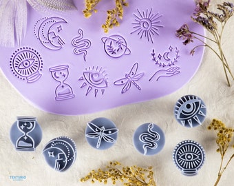 Boho Polymer Clay Stempel I Keramikstempel I Polymer Clay Werkzeuge I Tonstempel für Töpferwerkzeuge I Texturio Clay Embossing Stempel