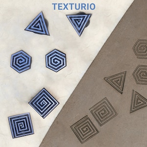 Timbri texturio per ceramica, Francobolli in ceramica, Strumenti in argilla polimerica, Timbro sapone, Strumenti per ceramica scultorea, Texture in argilla, Timbri a spirale 2
