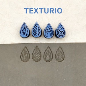 Texturio pottery stamps, Polymer clay tools, Soap stamp, Clay sculpting pottery tools, Clay texture stamp, Four elements small drop stamps