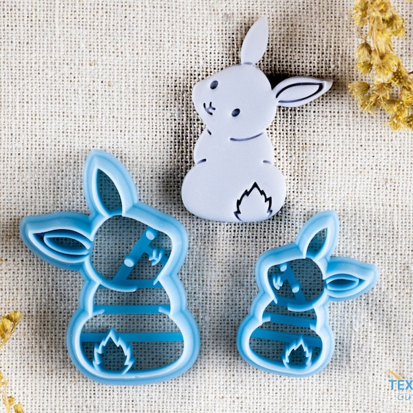 Bunny Rabbit polymer clay cutter I Texturio clay cutters for polymer clay I Cutters for clay I Clay earring cutters I Polymer clay tools