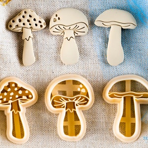 Pilz Wald Ausstecher I Texturio Polymer Clay Ausstecher für Modelliermasse I Clay Ohrring Ausstecher für Clay Ausstecher Set I Polymer clay Werkzeuge