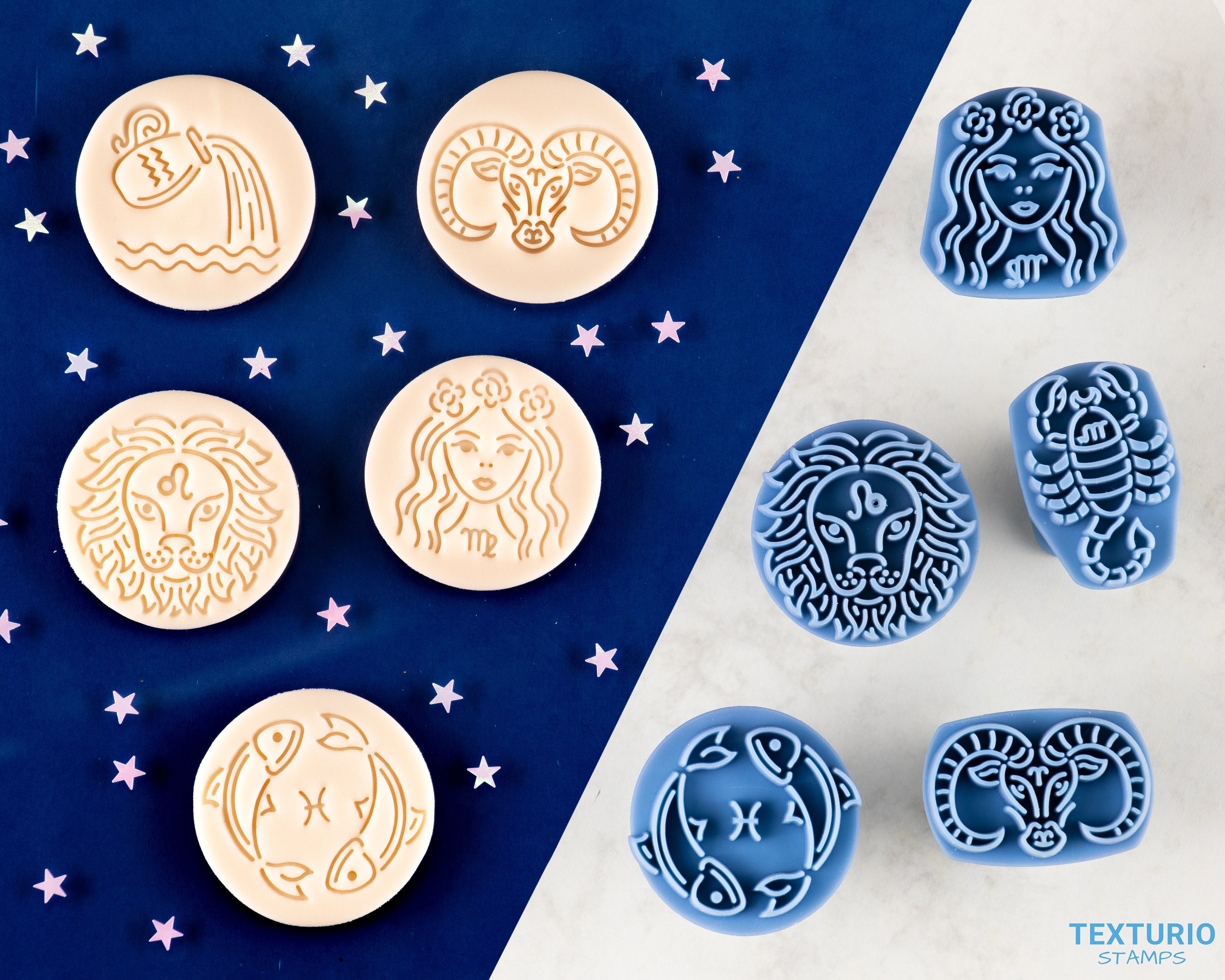 Pottery stamps, Zodiac Sign Circle designs, set or individual - New fo – De  La Design