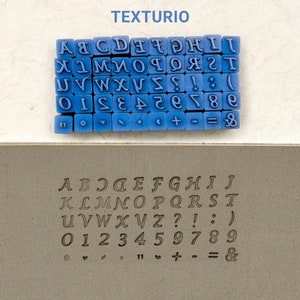 Sellos de cerámica Texturio, Herramientas de arcilla polimérica, Sello de jabón, Herramientas de cerámica para esculpir arcilla, Textura de arcilla, Juego de sellos de 4 mm mayúsculas encantadoras