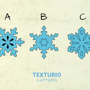 Snowflake clay cutter I Texturio clay cutters for polymer clay cutter I Cutter for clay cutter set I Polymer clay tools I Snowflake cutter image 2