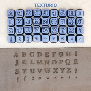 Sellos de cerámica Texturio, Herramientas de arcilla polimérica, Sello de jabón, Herramientas de cerámica para esculpir arcilla, Sellos de textura de arcilla, Juego de sellos Libre en mayúsculas de 6 mm
