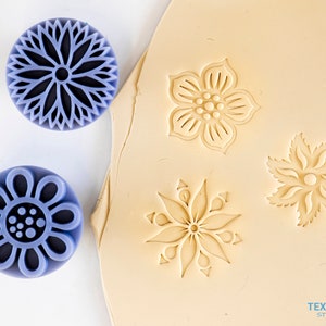 Floral Stamps I Pottery Stamp Set I Polymer Clay Stamp I Embossing Stamp I Polymer Clay Tools I Pottery Tools I Clay Texture Stamps