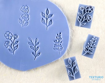 Flower Polymer Clay Stamp I Pottery stamp I Polymer Clay Tools I Clay stamps for pottery tools I  Texturio Clay Embossing Stamp