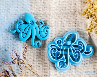 Octopus Clay Cutter I Polymer Clay Ausstechformen für Fimo I Texturio Cutter für Clay I Clay Ohrring Ausstecher I Polymer Clay Werkzeuge