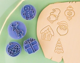 Christmas Stamp Set I Polymer Clay Stamp I Pottery Stamp I Polymer Clay Tool I Stamps for Pottery Tools I Texturio Embossing Stamp