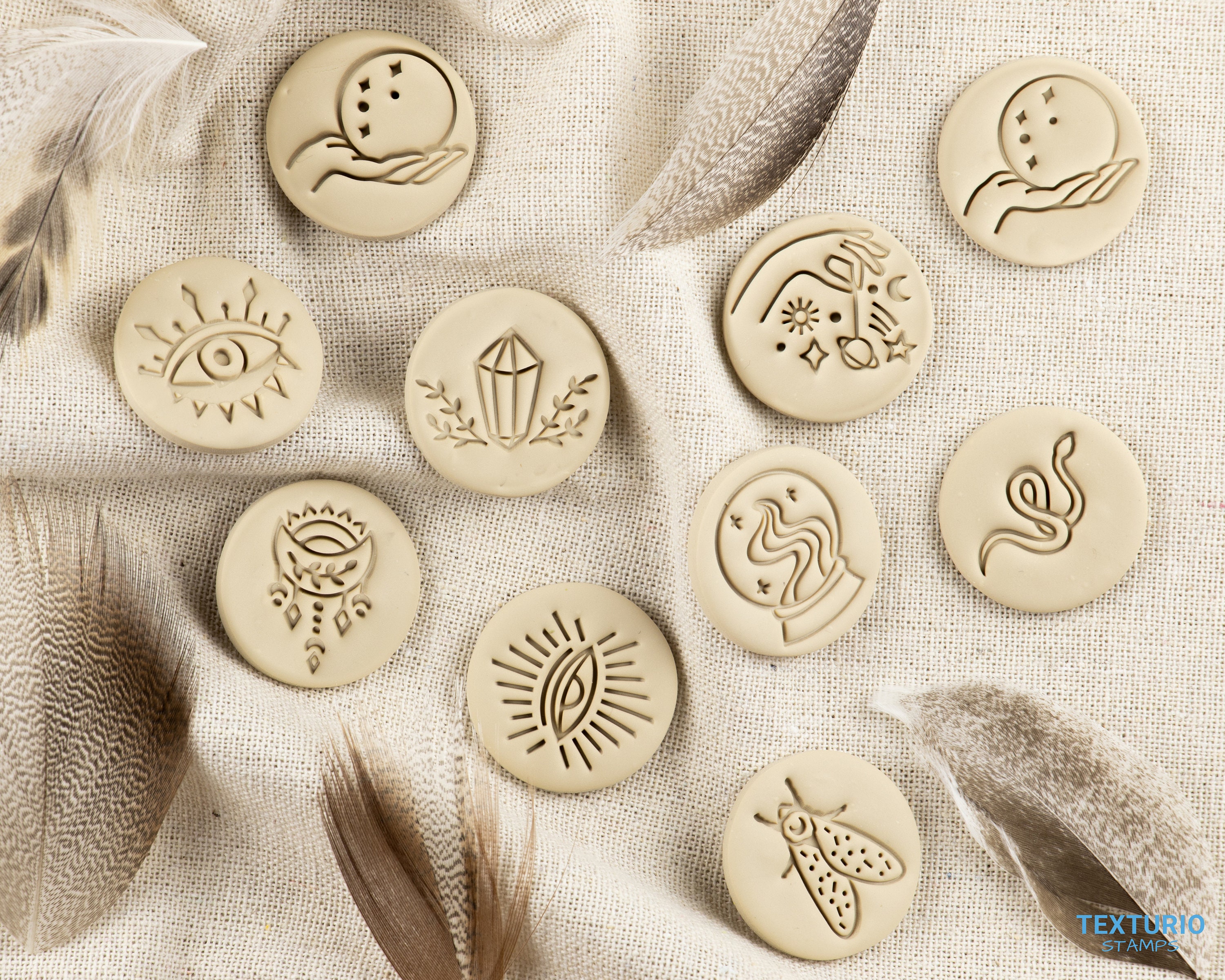 Polymer Clay Stamps Boho Celestial Embossing Stamps Trendy Soap Embosser  pottery Texture handmade Earring Tools BOHO 2.0 COLLECTION -  Israel