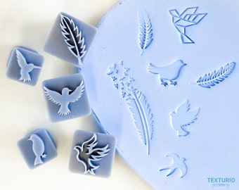 Bird Stamp I Pottery Stamp Set I Polymer Clay Stamp I Embossing Stamp I Polymer Clay Tools I Pottery Tools I Clay Texture Stamps