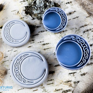 Celtic Moon Stamp I Polymer Clay Stamp I Pottery stamp I Polymer Clay Tools I Clay stamps for pottery tools I Texturio Viking Moon Stamp