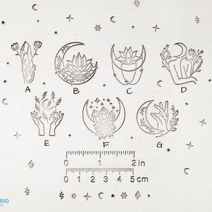 Boho Moon Lotus Stamp I Polymer Clay Stamp I Pottery Stamp I Polymer Clay Tool I Stamps for Pottery Tools I Texturio Embossing Stamp image 8