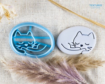 Cat polymer clay cutter I Texturio clay cutters for polymer clay I Cutters for clay I Clay earring cutters I Polymer clay tools