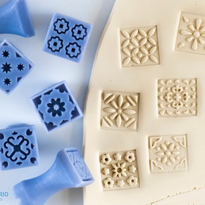Timbri per piastrelle messicane I Set di timbri per ceramica I Timbro per argilla polimerica I Timbro per goffratura I Strumenti per argilla polimerica I Strumenti per ceramica I Timbri per texture in argilla
