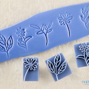 Flower Polymer Clay Stamp I Pottery stamp I Polymer Clay Tools I Clay stamps for pottery tools I  Texturio Clay Embossing Stamp