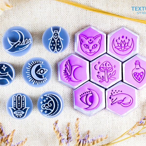 Mystic Boho Stempel Set I Polymer Clay Stempel I Keramik Stempel I Polymer Clay Werkzeug I Stempel für Keramik Werkzeuge I Texturio Embossing Stempel