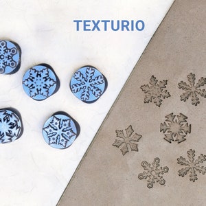 Timbri Texturio per ceramica, Strumenti di argilla polimerica, Timbri di ceramica, Timbro di sapone, Strumenti di ceramica per scolpire, Texture di argilla, Timbri di piccoli fiocchi di neve