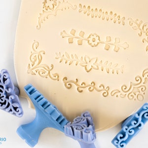 Floral Corners Stamps I Pottery Stamp Set I Polymer Clay Stamp I Embossing Stamp I Polymer Clay Tools I Pottery Tools I Clay Texture Stamps