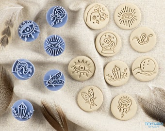 Boho Polymer Clay Stempel I Keramikstempel I Polymer Clay Werkzeuge I Tonstempel für Töpferwerkzeuge I Texturio Clay Embossing Stempel