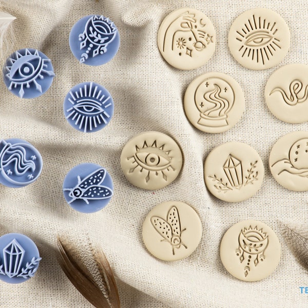Boho Polymer Clay Stamp I Pottery stamp I Polymer Clay Tools I Clay stamps for pottery tools I  Texturio Clay Embossing Stamp