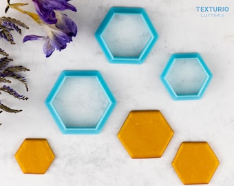 Hexagonal polymer clay cutter I Texturio cutters for polymer clay I Diy earrings I Polymer clay tools I Textured Cutters I Clay earring