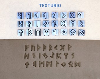 Texturio stamps, Soap stamp, Polymer clay tools, Pottery stamp, Clay texture stamp, Alphabet stamps, Celtic runes Elder Futhark stamps