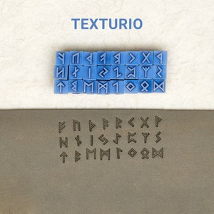 Timbri di ceramica Texturio, Strumenti di argilla polimerica, Timbro di sapone, Strumenti di ceramica per scolpire l'argilla, Timbri di texture di argilla, Timbro rune Elder Futhark 24 pezzi