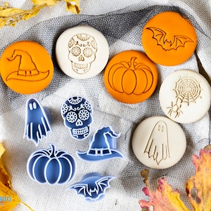 Ensemble de tampons Spooky Halloween I Tampon en argile polymère I Tampon de poterie I Outil en argile polymère I Tampons pour outils de poterie I Tampon de gaufrage Texturio