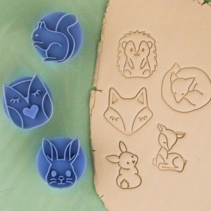 Waldtier Stempel Set I Polymer Clay Stempel I Keramik Stempel I Polymer Clay Werkzeug I Stempel für Keramik Werkzeuge I Texturio Embossing Stempel