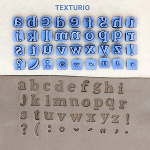 Sellos de cerámica Texturio, Herramientas de arcilla polimérica, Sello de jabón, Herramientas de cerámica para esculpir arcilla, Sellos de textura de arcilla, Juego de sellos Libre en minúsculas de 10 mm