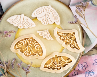 Moth Cutter Butterfly Cutter I Polymer Clay Cutter Set I Texturio Clay Earring Cutter I Polymer Clay Tool I Craft Cutter I Polymer Clay Mold
