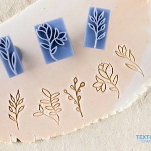 Flower Polymer Clay Stamp I Pottery stamp I Polymer Clay Tools I Clay stamps for pottery tools I Texturio Clay Embossing Stamp image 1