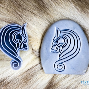 Celtic Wolf Stamp I Polymer Clay Stamp I Pottery stamp I Polymer Clay Tools I Clay stamps for pottery tools I Texturio Clay Embossing Stamp