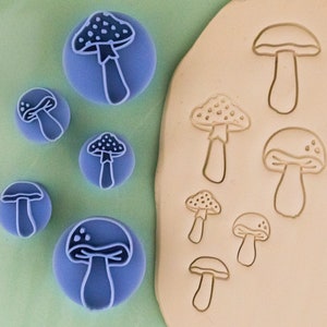 Set di timbri a forma di fungo I Timbro in argilla polimerica I Timbro per ceramica I Strumento per argilla polimerica I Timbri per strumenti in ceramica I Timbro per goffratura Texturio