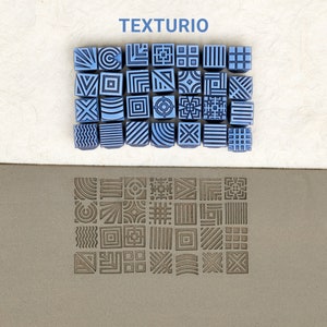 Tampons de poterie Texturio, outils en argile polymère, tampon de savon, outils de poterie de sculpture en argile, tampons de texture en argile, carrés et tampons rectangulaires 3