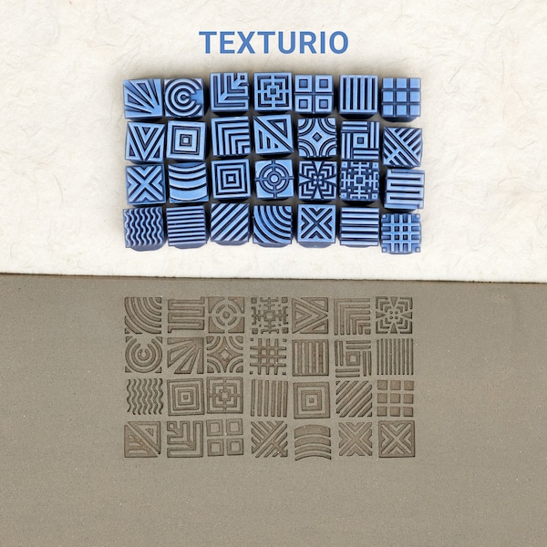 Texturio pottery stamps, Polymer clay tools, Soap stamp, Clay sculpting pottery tools, Clay texture stamps, Squares and Rectangular stamps 3