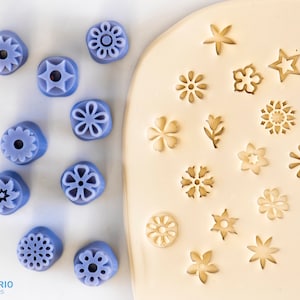 Timbro fiore I Set di timbri per ceramica I Timbro per argilla polimerica I Timbro per goffratura I Strumenti per argilla polimerica I Strumenti per ceramica I Timbri per texture in argilla