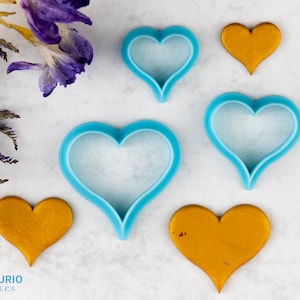 Heart polymer clay cutter I Texturio cutters for polymer clay I Diy earrings I Polymer clay tools I Textured Cutters I Clay earring