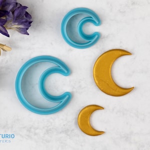 Moon shape polymer clay cutter I Texturio cutters for polymer clay I Diy earring I Polymer clay tools I Textured Cutters I Circle cutter