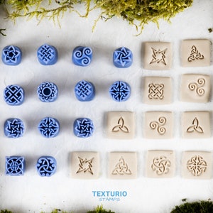 Jeu de tampons celtique I Tampons en pâte polymère I Tampons pour poterie I Tampons en pâte polymère I Tampons pour outils de poterie I Tampons pour gaufrage Texturio