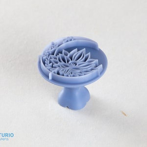 Boho Moon Lotus Stamp I Polymer Clay Stamp I Pottery Stamp I Polymer Clay Tool I Stamps for Pottery Tools I Texturio Embossing Stamp image 2