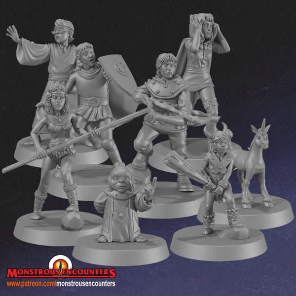 D&D Cartoon Heroes of the Realm Monstrous Encounters, X8 32mm/28mm Scale -NO BASES-