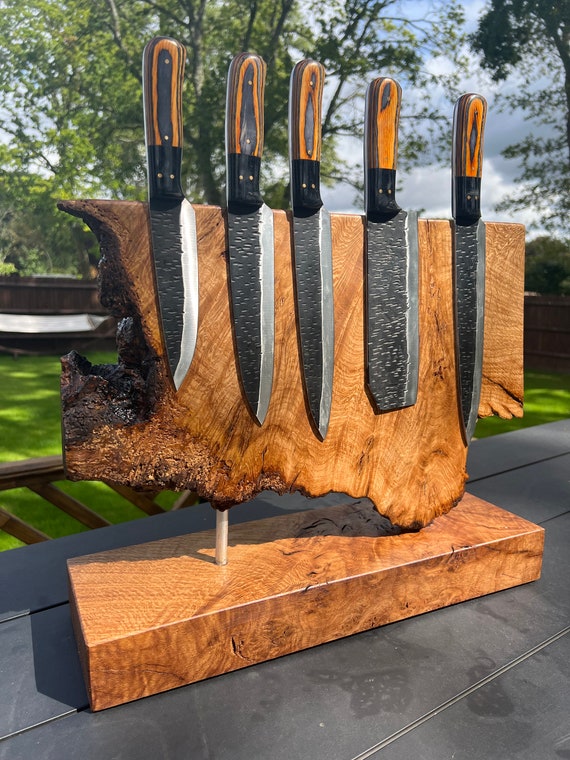 Hardwood Magnetic Knife Block