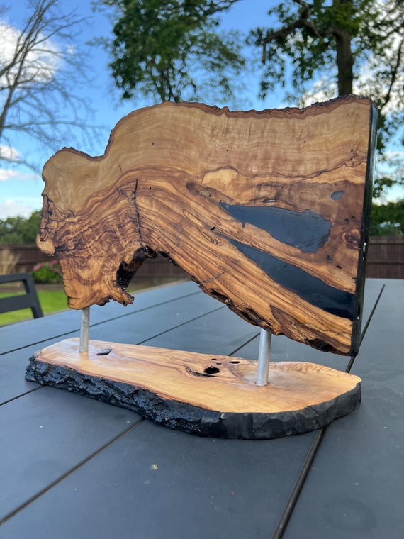 Magnetic Olive Wood Knife Block