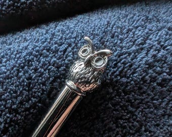 Personal Engraved Pen, Metal Pen Owl Design